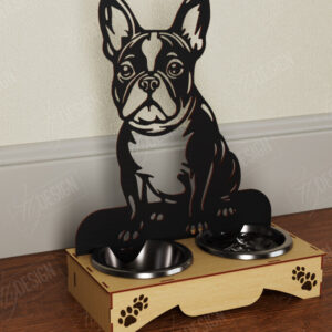 Intra απο ξύλο plywood  Χρώμα wenge 3mm-4mm πάχος - Βάση μπολ τροφής για σκύλους | Θήκη για μπολ φαγητού Δίασταση 30x20 cm INTRAFABR-101097014