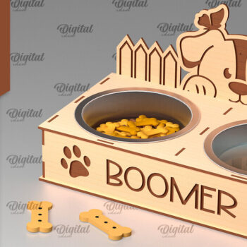 Intra απο ξύλο plywood  Χρώμα wenge 3mm-4mm πάχος - Βάση για μπολ τροφής για σκύλους Δίασταση 30x20 cm INTRAFABR-101023990 - Image 1