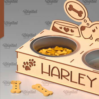 Intra απο ξύλο plywood  Χρώμα wenge 3mm-4mm πάχος - Βάση για μπολ τροφής για σκύλους Δίασταση 30x20 cm INTRAFABR-120788358 - Image 1