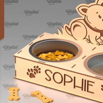 Intra απο ξύλο plywood  Χρώμα wenge 3mm-4mm πάχος - Βάση για μπολ τροφής για σκύλους Δίασταση 30x20 cm INTRAFABR-103878919 - Image 1