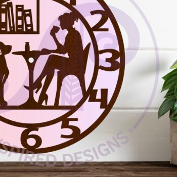 Intra απο ξύλο plywood  Χρώμα wenge 3mm-4mm πάχος - Dog Friendly Cafe Ρολόι τοίχου με λέιζερ Δίασταση 30x20 cm INTRAFABR-103868575 - Image 3