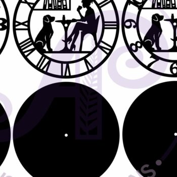 Intra απο ξύλο plywood  Χρώμα wenge 3mm-4mm πάχος - Dog Friendly Cafe Ρολόι τοίχου με λέιζερ Δίασταση 30x20 cm INTRAFABR-103868575 - Image 4