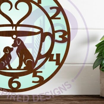 Intra απο ξύλο plywood  Χρώμα wenge 3mm-4mm πάχος - Dog Friendly Cafe Ρολόι τοίχου με λέιζερ Δίασταση 30x20 cm INTRAFABR-103878299 - Image 3