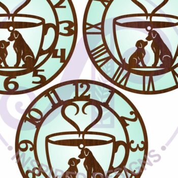 Intra απο ξύλο plywood  Χρώμα wenge 3mm-4mm πάχος - Dog Friendly Cafe Ρολόι τοίχου με λέιζερ Δίασταση 30x20 cm INTRAFABR-103878299 - Image 4