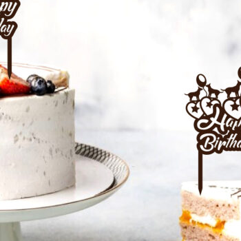 Intra απο ξύλο plywood  Χρώμα wenge 3mm-4mm πάχος - Dog Happy Birthday Cake Topper Bundle Δίασταση 20x20 cm INTRAFABR-103867865 - Image 2