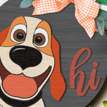 Intra απο ξύλο plywood Χρώμα wenge 3mm-4mm πάχος - Dog Hi , Pet Layered Door Sign DXF Δίασταση 20x20 cm INTRAFABR-90819221 - Image 1
