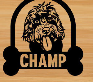 Intra απο ξύλο plywood  Χρώμα wenge 3mm-4mm πάχος - Λίμα με λέιζερ κοπής σκύλου διακόσμηση τοίχου Δίασταση 40x50 cm INTRAFABR-98642566