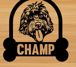 Intra απο ξύλο plywood  Χρώμα wenge 3mm-4mm πάχος - Λίμα με λέιζερ κοπής σκύλου διακόσμηση τοίχου Δίασταση 40x50 cm INTRAFABR-98635988