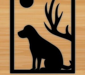 Intra απο ξύλο plywood  Χρώμα wenge 3mm-4mm πάχος - Λίμα με λέιζερ κοπής σκύλου διακόσμηση τοίχου Δίασταση 40x50 cm INTRAFABR-89537603