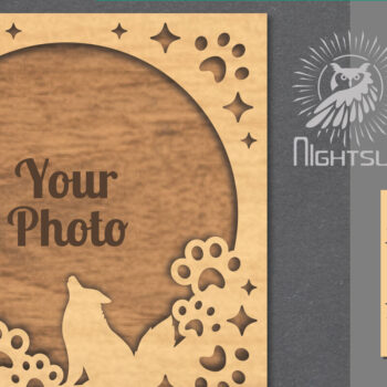 Intra απο ξύλο plywood  Χρώμα wenge 3mm-4mm πάχος - Κορνίζα φωτογραφιών κοπής με λέιζερ σκύλου 1 Δίασταση 20x25 cm INTRAFABR-31518871 - Image 1