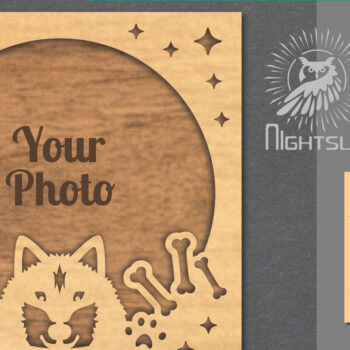 Intra απο ξύλο plywood  Χρώμα wenge 3mm-4mm πάχος - Κορνίζα φωτογραφιών κοπής με λέιζερ σκύλου 10 Δίασταση 20x25 cm INTRAFABR-31520445 - Image 1