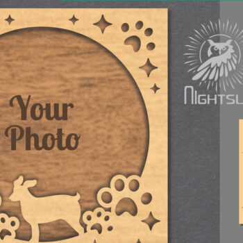 Intra απο ξύλο plywood  Χρώμα wenge 3mm-4mm πάχος - Κορνίζα φωτογραφιών κοπής με λέιζερ σκύλου 2 Δίασταση 20x25 cm INTRAFABR-31520911 - Image 1