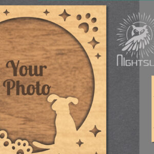 Intra απο ξύλο plywood  Χρώμα wenge 3mm-4mm πάχος - Κορνίζα φωτογραφιών κοπής με λέιζερ σκύλου 3 Δίασταση 20x25 cm INTRAFABR-31521099