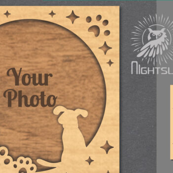 Intra απο ξύλο plywood  Χρώμα wenge 3mm-4mm πάχος - Κορνίζα φωτογραφιών κοπής με λέιζερ σκύλου 3 Δίασταση 20x25 cm INTRAFABR-31521099 - Image 1