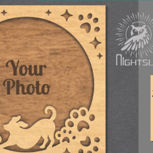 Intra απο ξύλο plywood  Χρώμα wenge 3mm-4mm πάχος - Κορνίζα φωτογραφιών κοπής με λέιζερ σκύλου 4 Δίασταση 20x25 cm INTRAFABR-31517686