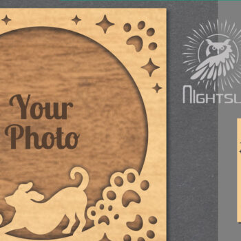 Intra απο ξύλο plywood  Χρώμα wenge 3mm-4mm πάχος - Κορνίζα φωτογραφιών κοπής με λέιζερ σκύλου 4 Δίασταση 20x25 cm INTRAFABR-31517686 - Image 1