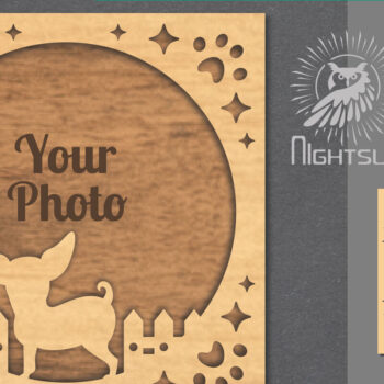 Intra απο ξύλο plywood  Χρώμα wenge 3mm-4mm πάχος - Κορνίζα φωτογραφιών κοπής με λέιζερ σκύλου 5 Δίασταση 20x25 cm INTRAFABR-89316740 - Image 1