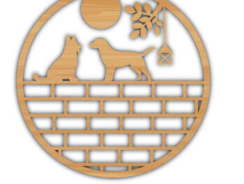 Intra απο ξύλο plywood  Χρώμα wenge 3mm-4mm πάχος - Dog Laser διακόσμηση τοίχου με λέιζερ Δίασταση 40x50 cm INTRAFABR-122457262 - Image 2