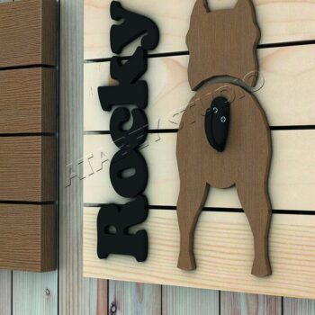 Intra απο ξύλο plywood Χρώμα wenge 3mm-4mm πάχος - Κρεμάστρα λουριών σκύλου Σχέδιο γάντζου λουριών σκύλου Δίασταση 20x20 cm INTRAFABR-122521727 - Image 1