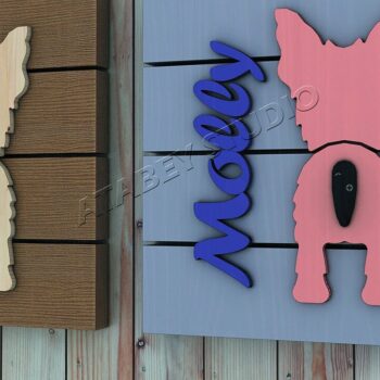 Intra απο ξύλο plywood Χρώμα wenge 3mm-4mm πάχος - Κρεμάστρα λουριών σκύλου Σχέδιο γάντζου λουριών σκύλου Δίασταση 20x20 cm INTRAFABR-122457254 - Image 1