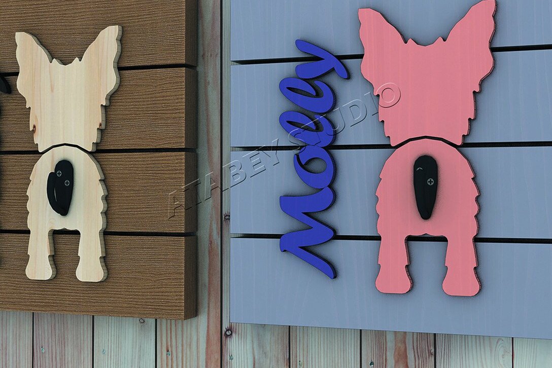 Intra απο ξύλο plywood  Χρώμα wenge 3mm-4mm πάχος - Κρεμάστρα λουριών σκύλου Σχέδιο γάντζου λουριών σκύλου Δίασταση 20x20 cm INTRAFABR-122457254