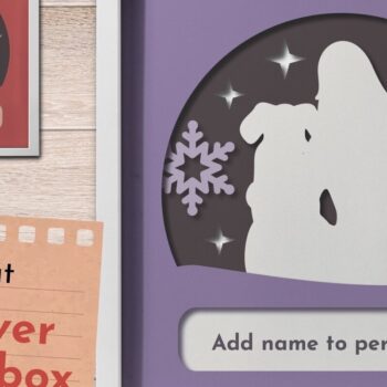 Intra απο ξύλο plywood  Χρώμα wenge 3mm-4mm πάχος - Dog Lover Shadow Box, Puppy Christmas Δίασταση 9x9 cm INTRAFABR-101963675 - Image 1