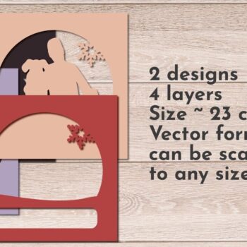 Intra απο ξύλο plywood  Χρώμα wenge 3mm-4mm πάχος - Dog Lover Shadow Box, Puppy Christmas Δίασταση 9x9 cm INTRAFABR-101963675 - Image 2