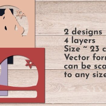 Intra απο ξύλο plywood  Χρώμα wenge 3mm-4mm πάχος - Dog Lover Shadow Box, Puppy Light Box Δίασταση 9x9 cm INTRAFABR-101963686 - Image 2