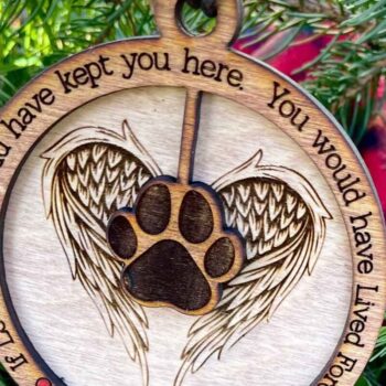 Intra απο ξύλο plywood  Χρώμα wenge 3mm-4mm πάχος - Dog Memorial Angel Wings-File laser Δίασταση 5x4 cm INTRAFABR-101963586 - Image 1