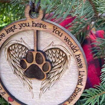 Intra απο ξύλο plywood  Χρώμα wenge 3mm-4mm πάχος - Dog Memorial Angel Wings-File laser Δίασταση 5x4 cm INTRAFABR-101963586 - Image 2