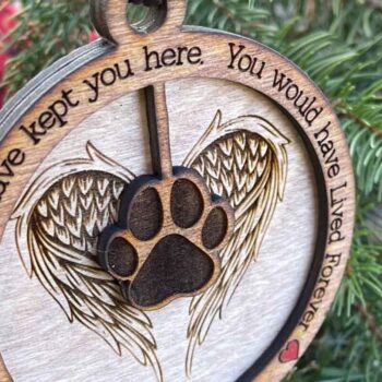 Intra απο ξύλο plywood  Χρώμα wenge 3mm-4mm πάχος - Dog Memorial Angel Wings-File laser Δίασταση 5x4 cm INTRAFABR-101963586 - Image 3