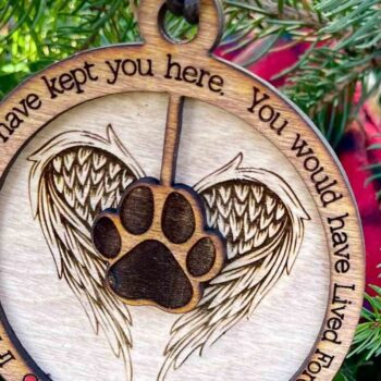Intra απο ξύλο plywood  Χρώμα wenge 3mm-4mm πάχος - Dog Memorial Angel Wings-File laser Δίασταση 5x4 cm INTRAFABR-101963586 - Image 4