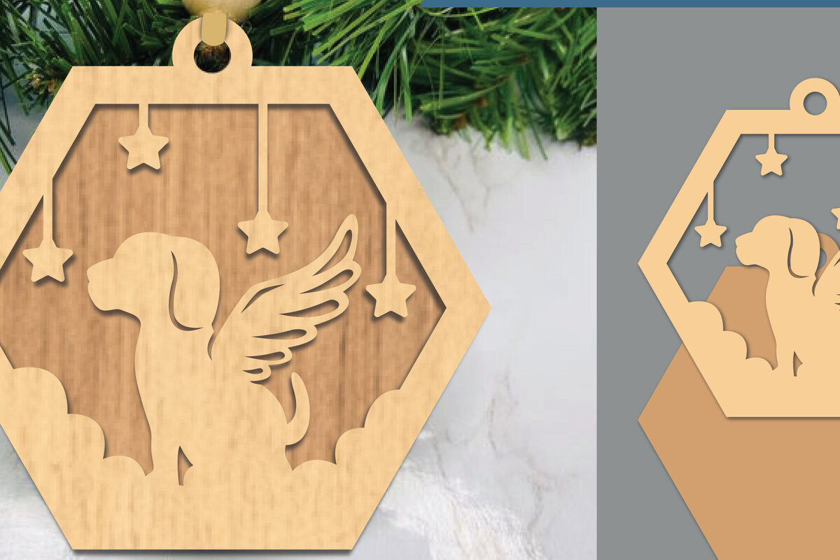 Intra απο ξύλο plywood  Χρώμα wenge 3mm-4mm πάχος - Στολίδι κοπής με λέιζερ αναμνηστικό σκύλου Δίασταση 6x6 cm INTRAFABR-101963598