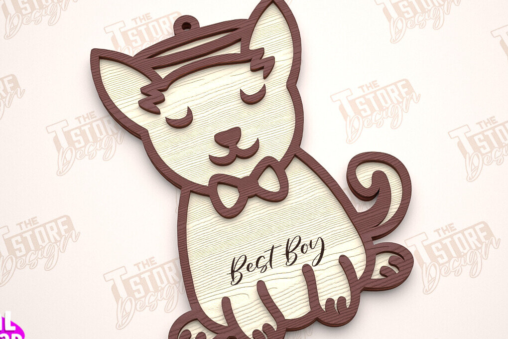 Intra απο ξύλο plywood  Χρώμα wenge 3mm-4mm πάχος - Στολίδι Μνήμης Σκύλου | Σκύλος Άγγελος | CNC Δίασταση 6x6 cm INTRAFABR-101963623