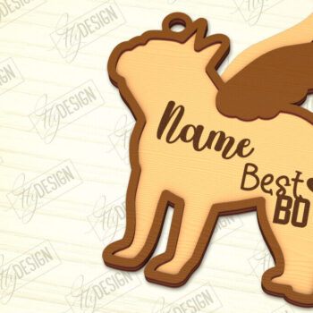 Intra απο ξύλο plywood  Χρώμα wenge 3mm-4mm πάχος - Στολίδι Μνήμης Σκύλου | Φτερά Αγγέλου |CNC Δίασταση 6x6 cm INTRAFABR-120218047 - Image 1