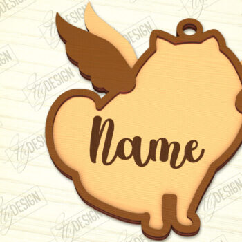 Intra απο ξύλο plywood Χρώμα wenge 3mm-4mm πάχος - Στολίδι Μνήμης Σκύλου | Φτερά Αγγέλου |CNC Δίασταση 6x6 cm INTRAFABR-121582317 - Image 1