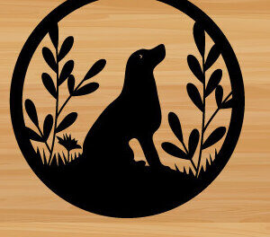 Intra απο ξύλο plywood  Χρώμα wenge 3mm-4mm πάχος - κοπής με λέιζερ τέχνης ς διακόσμησης τοίχου Dog Δίασταση 40x50 cm INTRAFABR-122134780