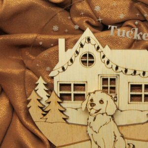 Intra απο ξύλο plywood  Χρώμα wenge 3mm-4mm πάχος - Χριστουγεννιάτικο στολίδι πολλαπλών στρώσεων σκύλου Δίασταση 19x4 cm INTRAFABR-122134463