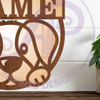 Intra απο ξύλο plywood Χρώμα wenge 3mm-4mm πάχος - Πρότυπο κοπής λέιζερ Sin Name Dog Δίασταση 30x20 cm INTRAFABR-122134475 - Image 1