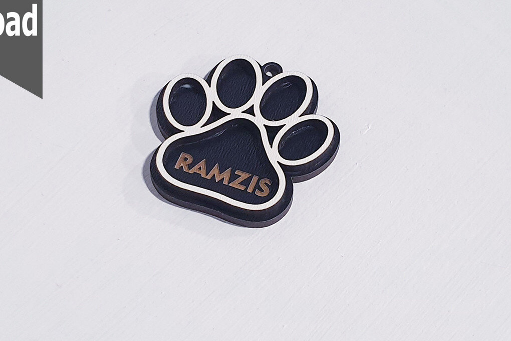 Intra απο ξύλο plywood  Χρώμα wenge 3mm-4mm πάχος - Ετικέτα ονόματος σκύλου Έτοιμη για κοπή υ λέιζερ Δίασταση 30x20 cm INTRAFABR-122134488