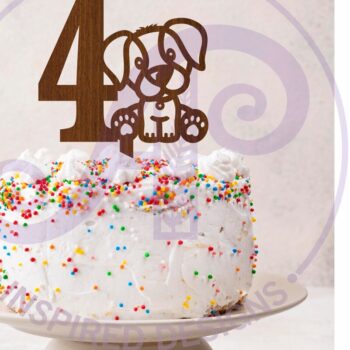 Intra απο ξύλο plywood  Χρώμα wenge 3mm-4mm πάχος - Dog Number Cake Toppers, 10 σχέδια Δίασταση 20x20 cm INTRAFABR-122134451 - Image 2