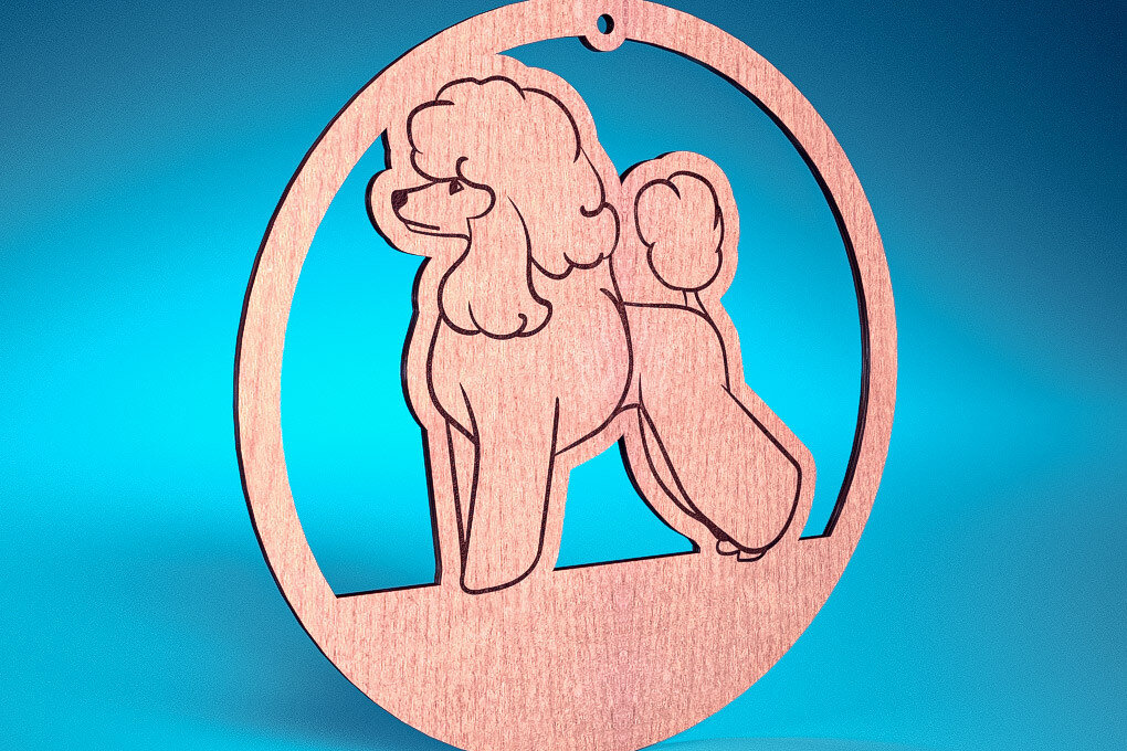 Intra απο ξύλο plywood  Χρώμα wenge 3mm-4mm πάχος - Στολίδι σκύλου με λέιζερ | Λέιζερ σκύλου Δίασταση 6x6 cm INTRAFABR-67673460