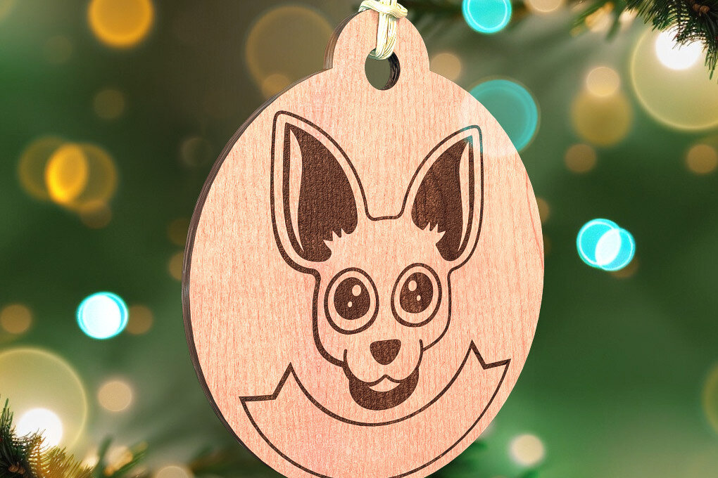 Intra απο ξύλο plywood  Χρώμα wenge 3mm-4mm πάχος - Στολίδι σκύλου με λέιζερ | Λέιζερ σκύλου Δίασταση 6x6 cm INTRAFABR-98188886