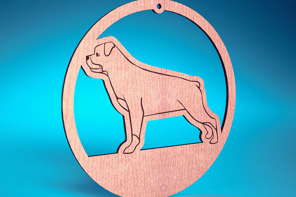 Intra απο ξύλο plywood  Χρώμα wenge 3mm-4mm πάχος - Στολίδι σκύλου με λέιζερ | Λέιζερ σκύλου Δίασταση 6x6 cm INTRAFABR-98724986