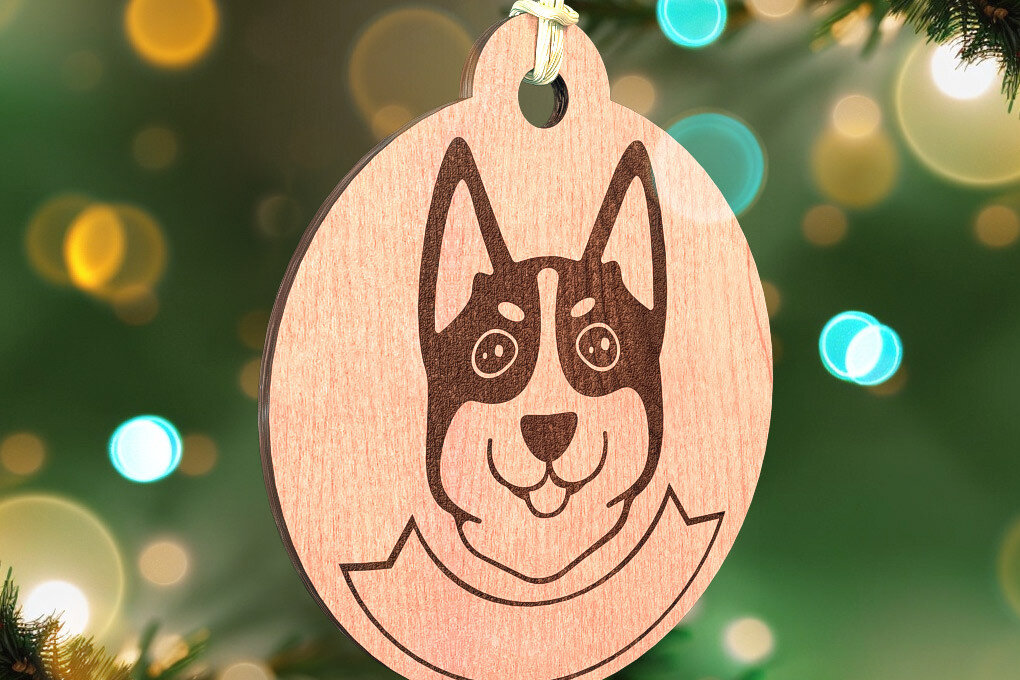 Intra απο ξύλο plywood  Χρώμα wenge 3mm-4mm πάχος - Στολίδι σκύλου με λέιζερ | Λέιζερ σκύλου Δίασταση 6x6 cm INTRAFABR-99119137