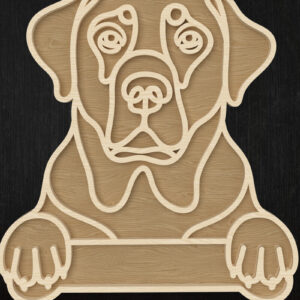 Intra απο ξύλο plywood  Χρώμα wenge 3mm-4mm πάχος - Σκύλος περίγραμμα τοίχου με Δίασταση 6x6 cm INTRAFABR-117715808