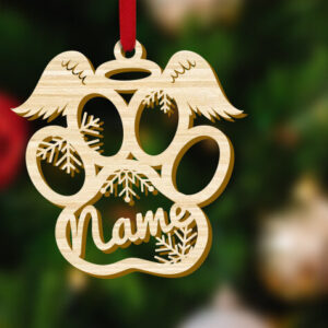 Intra απο ξύλο plywood  Χρώμα wenge 3mm-4mm πάχος - Διακόσμηση χριστουγεννιάτικου δέντρου αγγέλου σκύλου Δίασταση 7x4 cm INTRAFABR-123623957