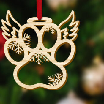 Intra απο ξύλο plywood Χρώμα wenge 3mm-4mm πάχος - Διακόσμηση χριστουγεννιάτικου δέντρου με φτερά αγγέλου Paw Paw Δίασταση 5x4 cm INTRAFABR-123623969 - Image 2