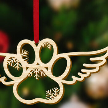 Intra απο ξύλο plywood Χρώμα wenge 3mm-4mm πάχος - Διακόσμηση χριστουγεννιάτικου δέντρου με φτερά αγγέλου Paw Paw Δίασταση 7x3 cm INTRAFABR-123623973 - Image 2