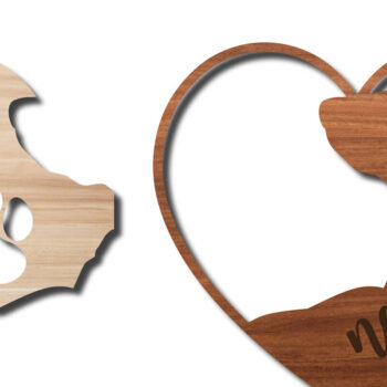 Intra απο ξύλο plywood  Χρώμα wenge 3mm-4mm πάχος - με κλειδαριές καρδιών ποδιών σκύλου Δίασταση 20x20 cm INTRAFABR-104535487 - Image 3